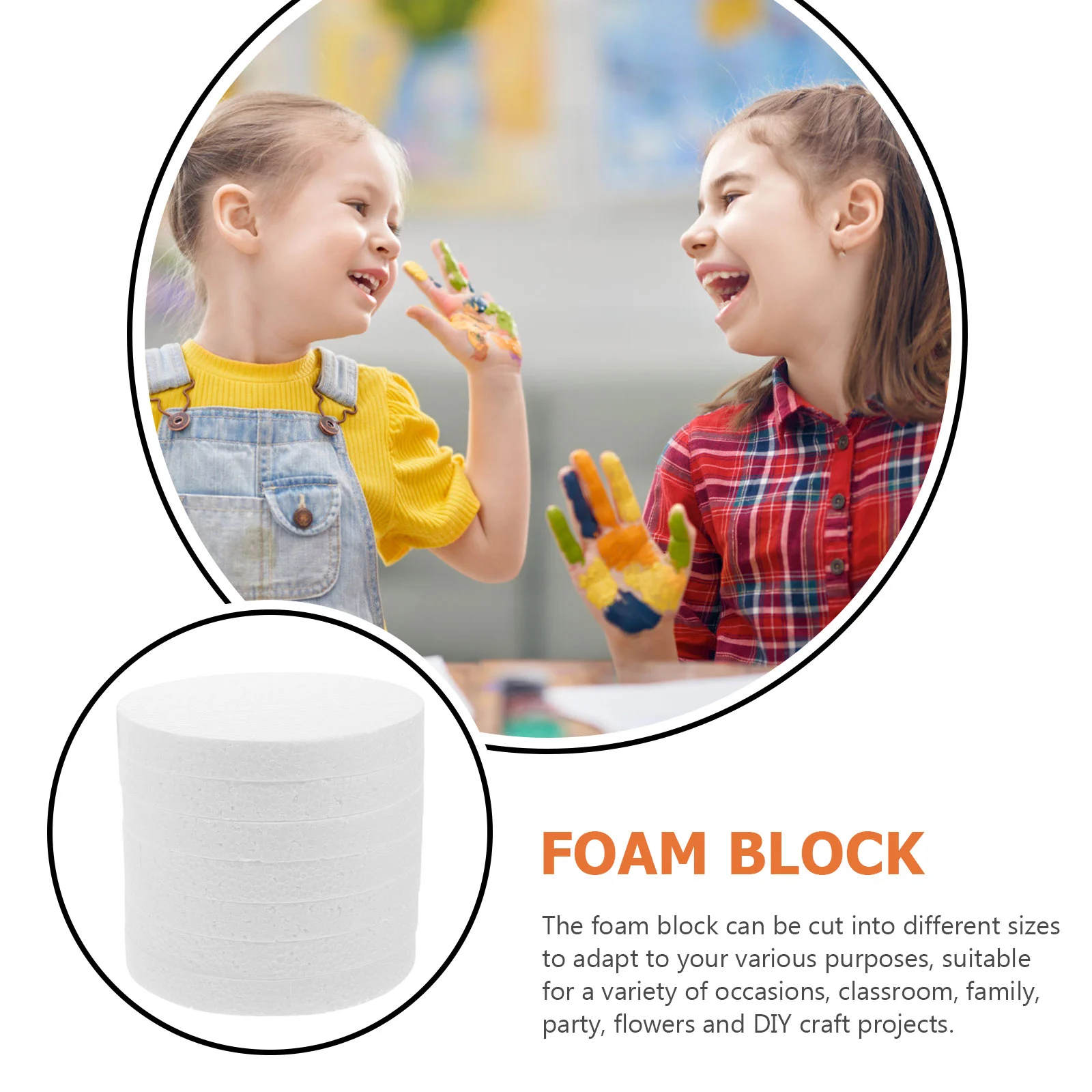 16 Pcs White Foam Disc Foams Cake Stand Fondant Practice Tray Children DIY Toys Cakes Manual Prop