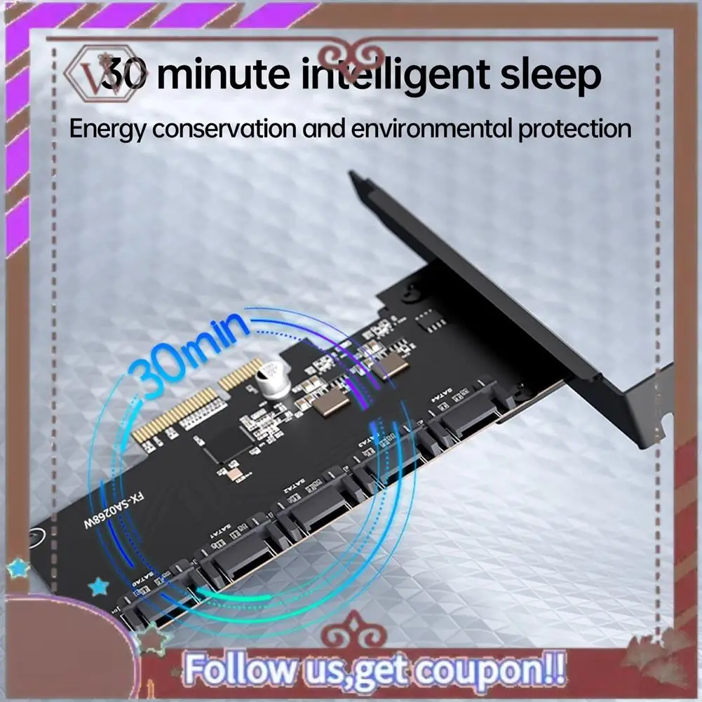 ABBG-Pcie a 5 porte SATA 3 III 3.0 6Gbps SSD Adattatore PCI-E PCI Express X1 Scheda controller Scheda di espansione Supporto X4 X8 X16