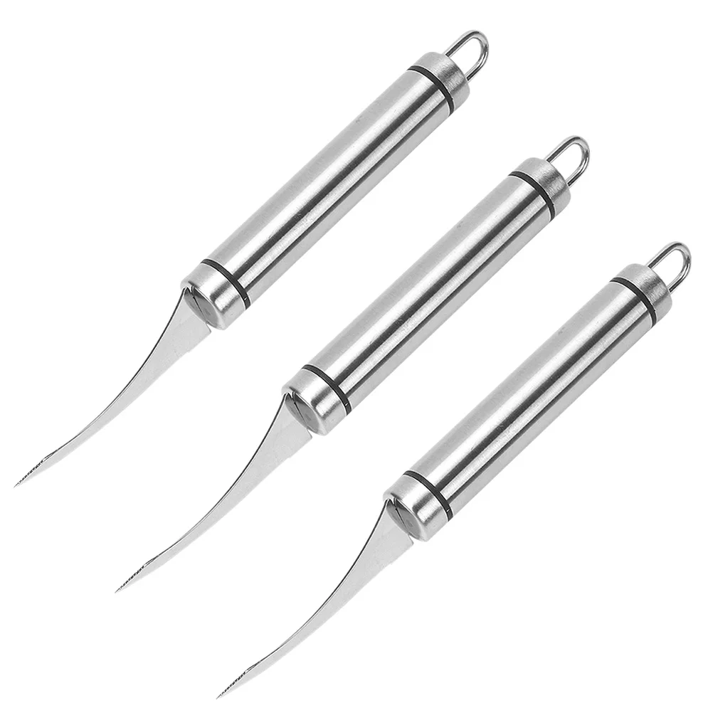 

3pcs Stainless Steel Shrimp Peeler Kitchen Tool Seafood Gadget Efficient Cutting Ergonomic Handle Anti Corrosion Performance