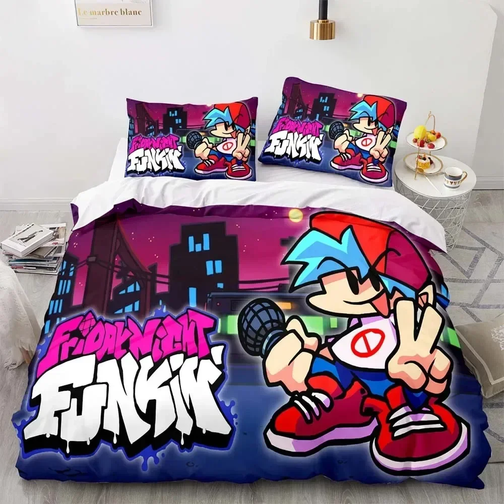 Exquisite 3D Print Friday Night Funkin Bedding Set Single Twin Full Queen King Size Kawaii Bed Set Aldult Kid Bedroom Duvetcover