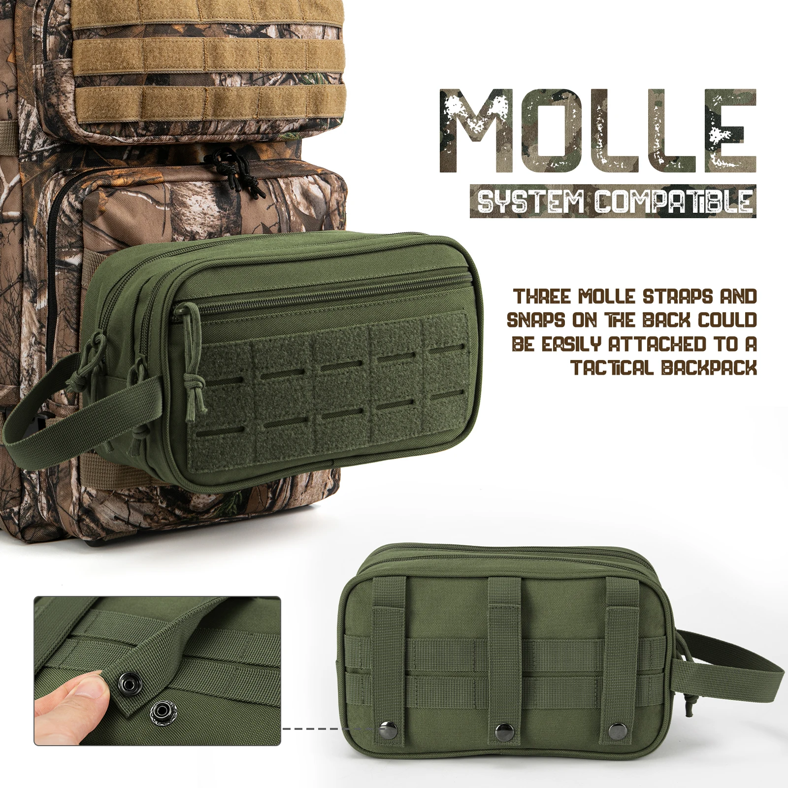 Neceser táctico MOLLE bolsa de higiene impermeable compacto