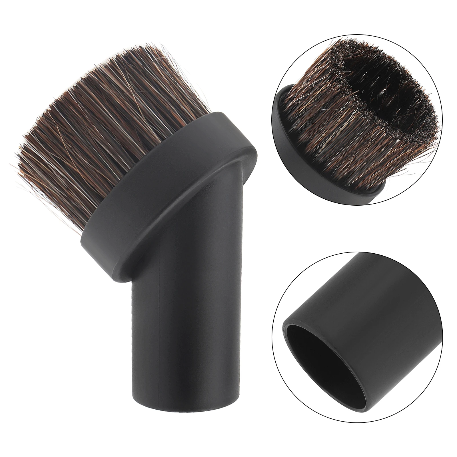 6pcs Interchangeable 25mm 36mm Vacuum Brush Horse Hair Round Brush 5.9inch Vacuum Floor Brush with 1-1/4  to 1-3/8 Inch Adapter