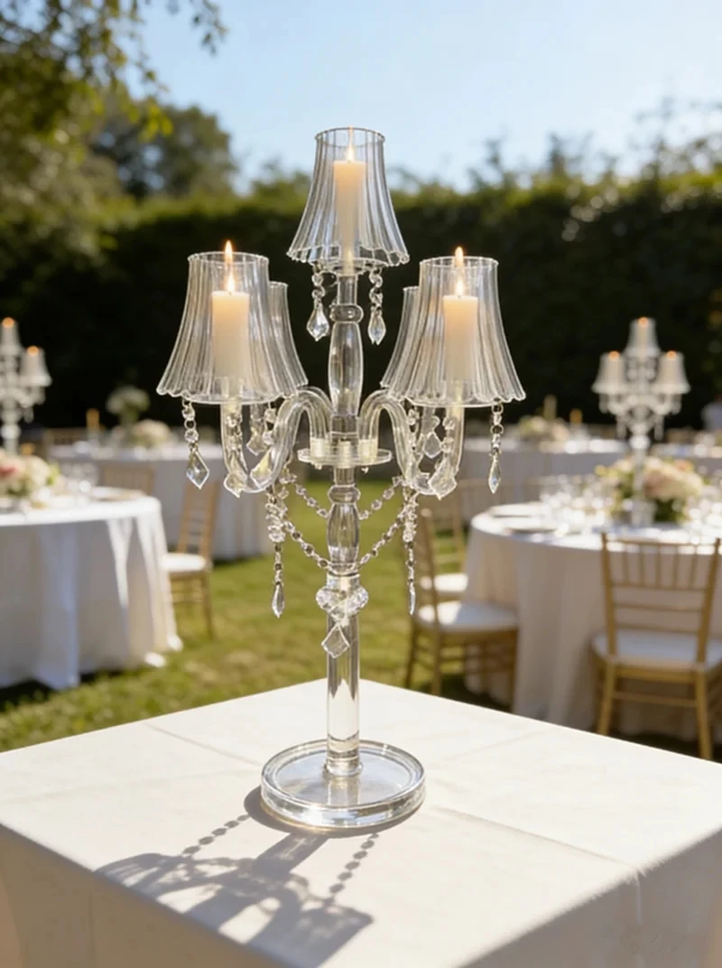 75cm 5/10pcsWedding Centerpieces lamp shape Candelabra,  Tall Candle Holder  Clear Acrylic Tubes for Bride Party Event Decoratio