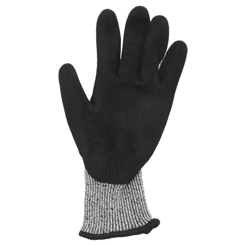 Level 5 Cut Resistant Gloves 3D Comfort Stretch Fit, Durable Power Grip Foam Nitrile, Pass Fda Food Contact, Smart Touch, Thin M