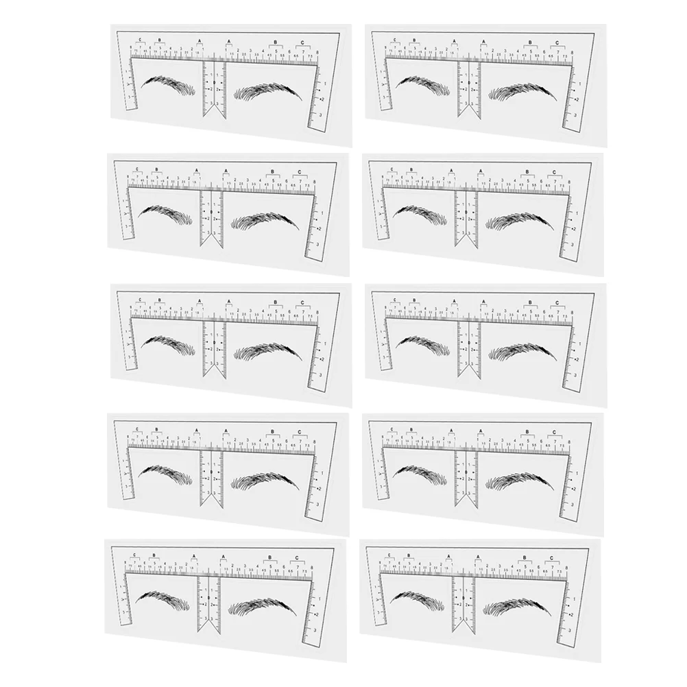 10pcs Eyebrow Ruler Plastic Eyebrow Stencil Eyebrow Template Guide Makeup Tool for Women brow ruler brow stencil