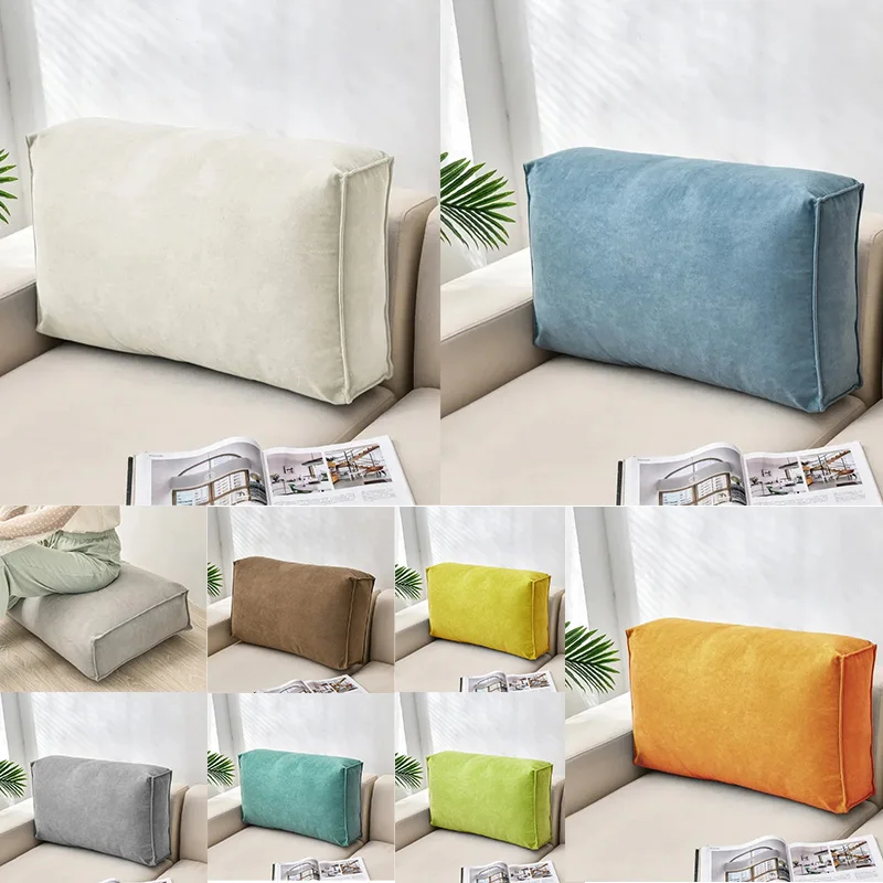 Nordic Rectangular Soft Velvet Sofa Cushion Cover Pillow Cover Lumbar Protective Solid Color Simple Home Decoration Pillow Cover