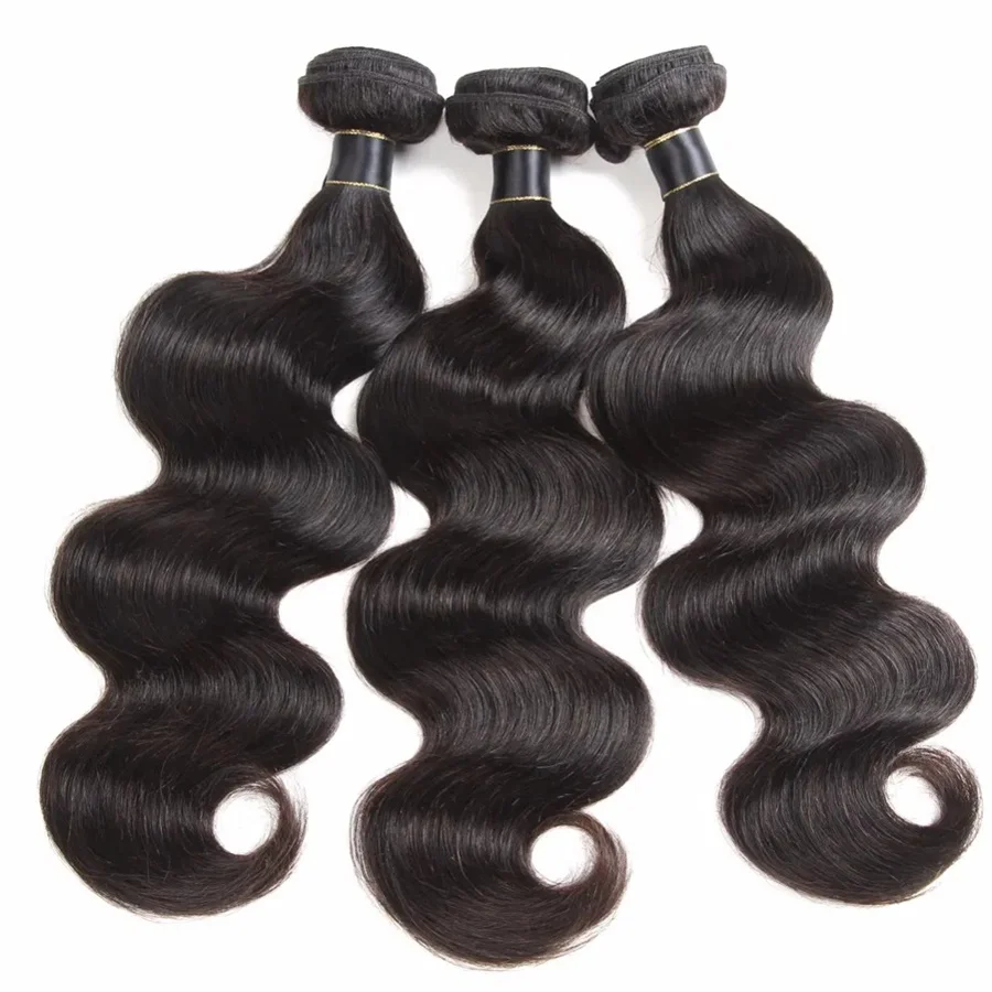 

100% необработанные человеческие волосы, 3 пучка, 10 А, объемная волна, двойной уток, бразильские волосы Remy, 14-30 дюймов