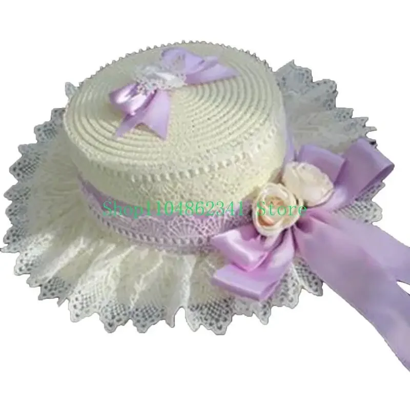 652F Women Straw Hat with Bow Hat Cosplay for Sun Hat Surprise Gift for Girlfr