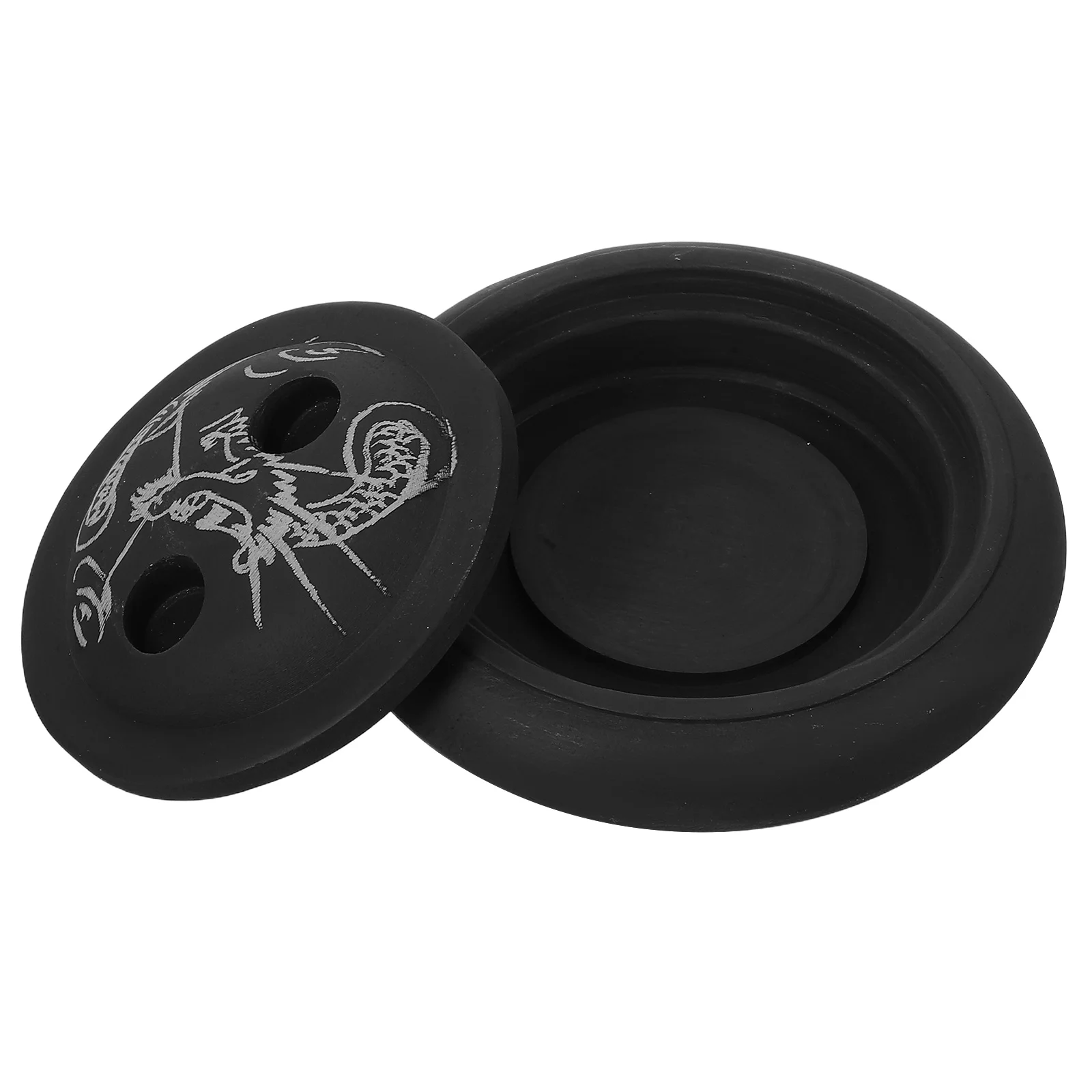

Inkstone Retro Portable Calligraphy Practice Stone with Lid for Painting Tray Durable Painting Ink Dish For Practice