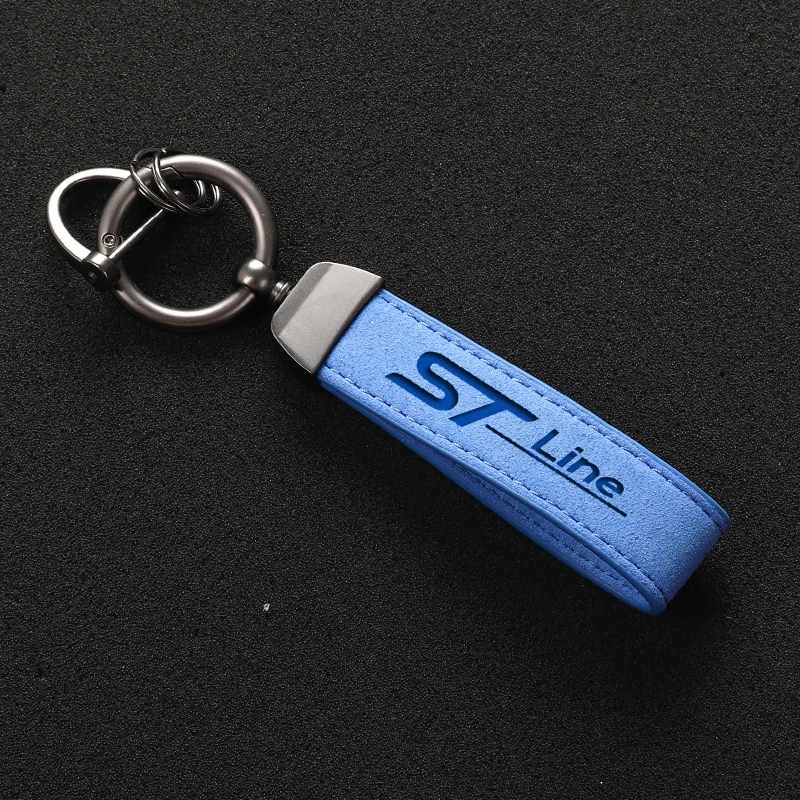 Car Sports High Quality Leather Keychain For Ford ST Focus x 2 3 FIESTA Kuga ESCAPE Vignale Mondeo EcoBoost Kuga Auto Keychain