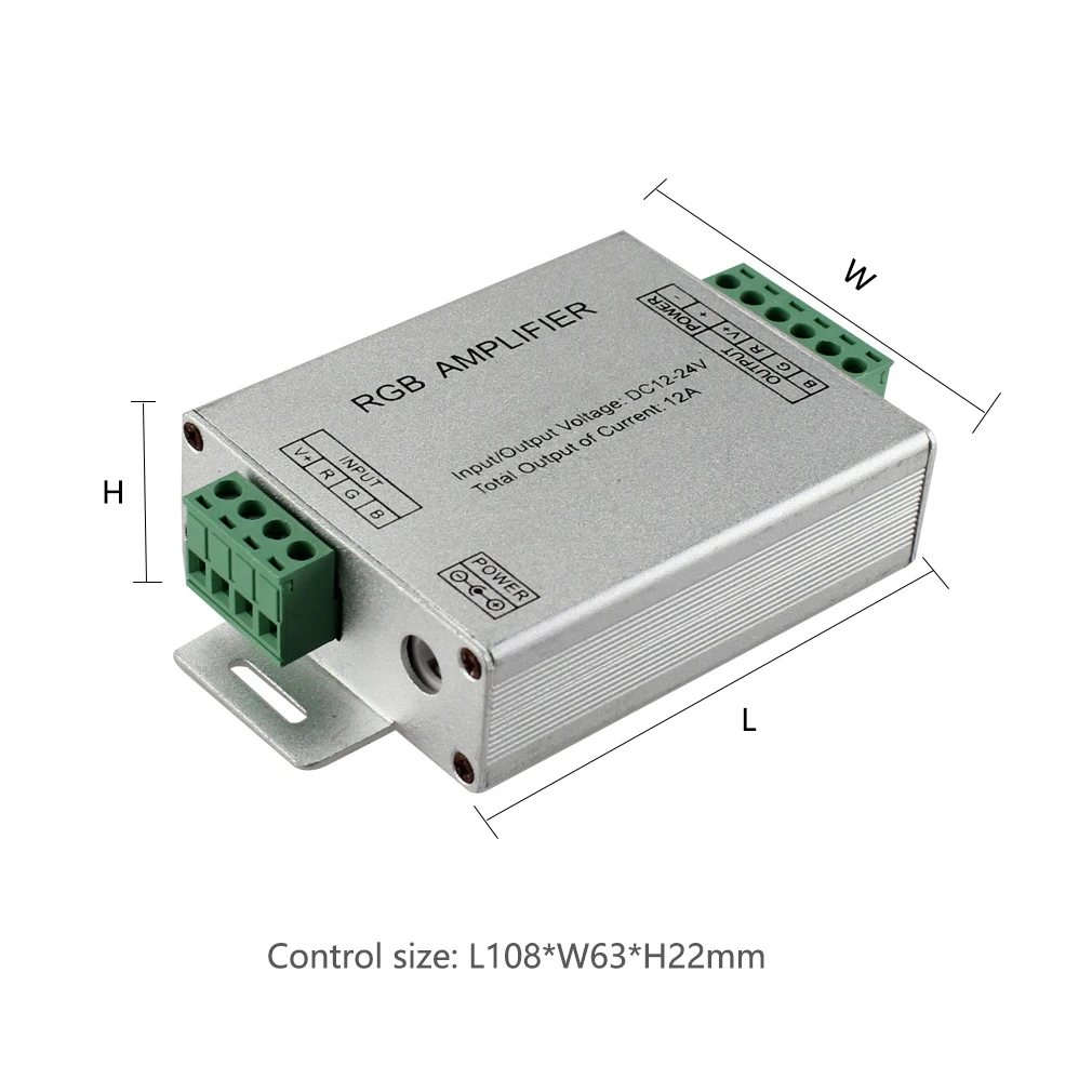 RGB LED Data Signal Power Amplifier 12A 30A 24A/3CH DC12-24V Dimmer Controller Expansion Repeater for LED Full Color Light Strip