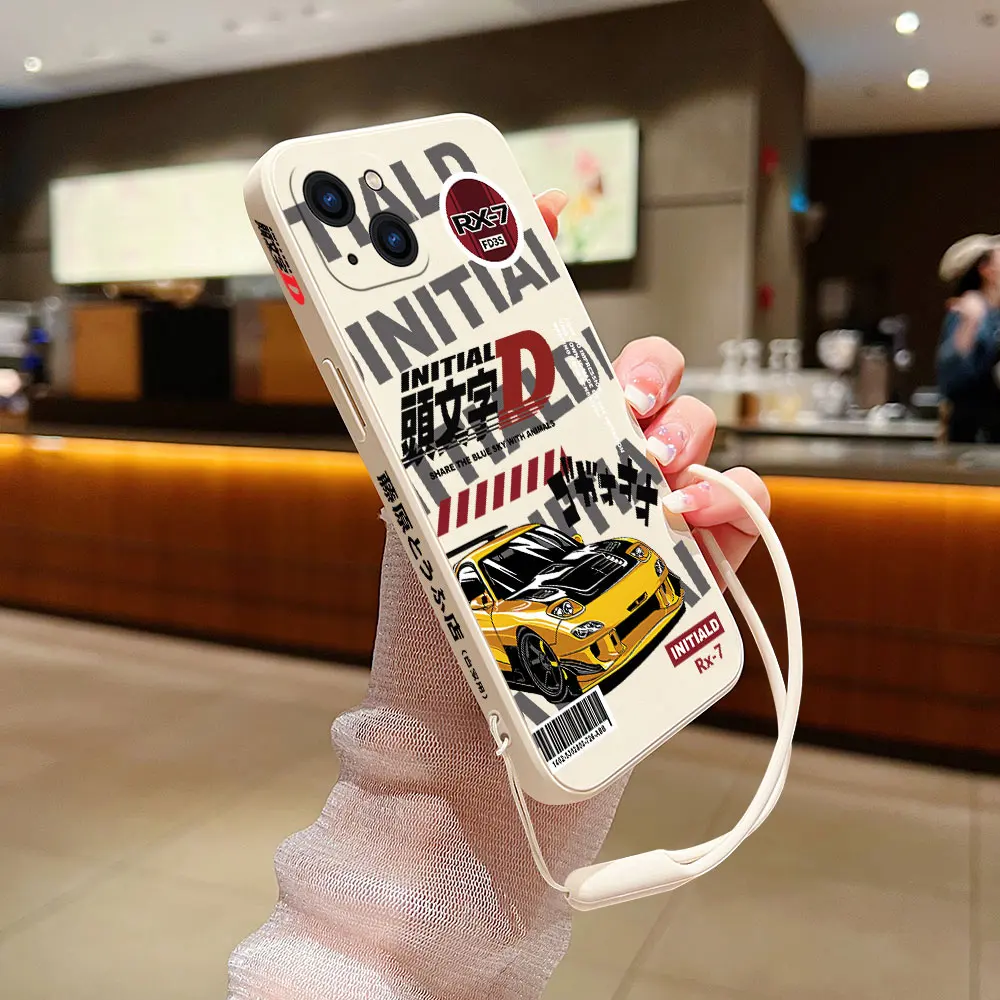 Anime Initial D AE86 Phone Case For iPhone 15 14 13 12 11 Pro Max Mini X XR XSMAX SE 8 7 6S Plus Soft Liquid Silicone Cover