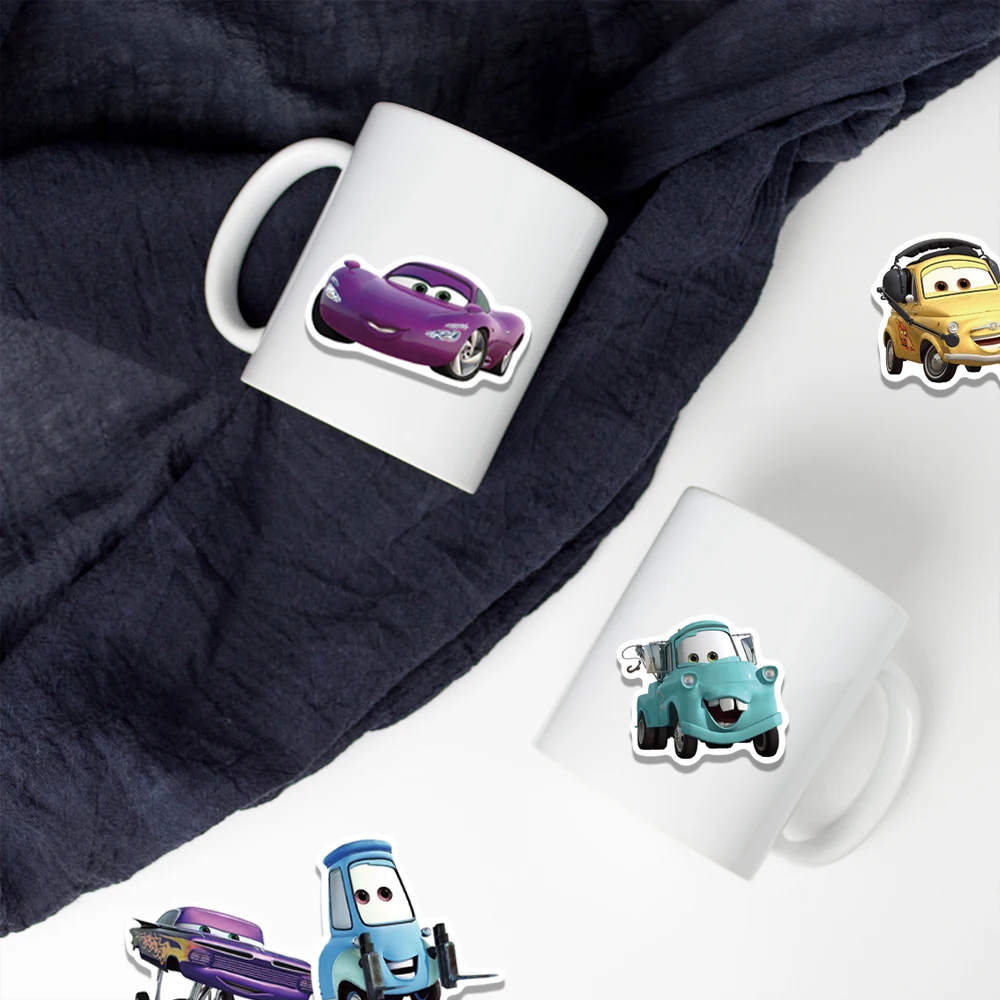 50PCS Disney New Cartoon Racing: Lightning McQueen Stickers Movie Anime Decoration Laptop Cute Kawaii Stickers Pack For Kid