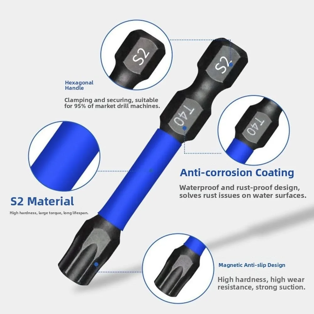 

46Pcs Portable Non-slip Screwdriver Bit Set Shockproof Hex Shank Cross Screwdriver Batch Head Magnetic Impact Nut Driver Set