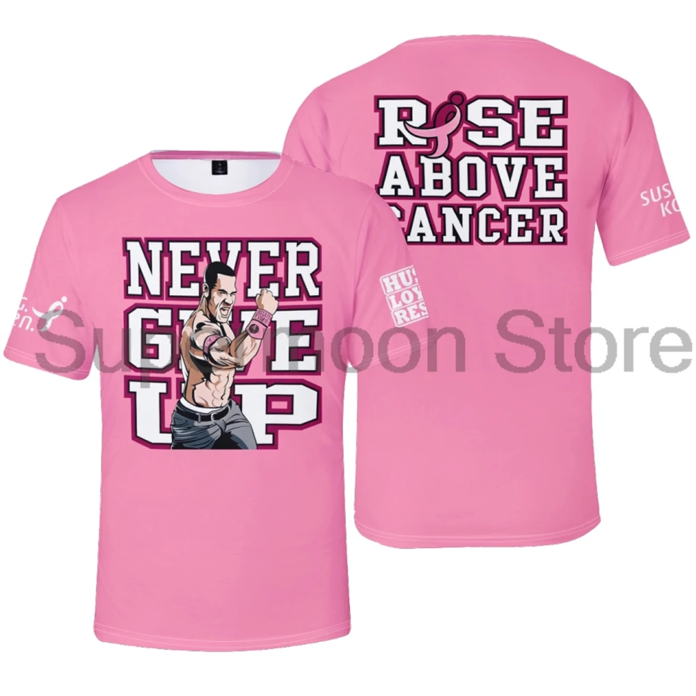 Rise Above Cancer T-Shirt J Cena O-Neck Short Sleeve Streetwear Tee Women Men Outdoor Sportwear Tops