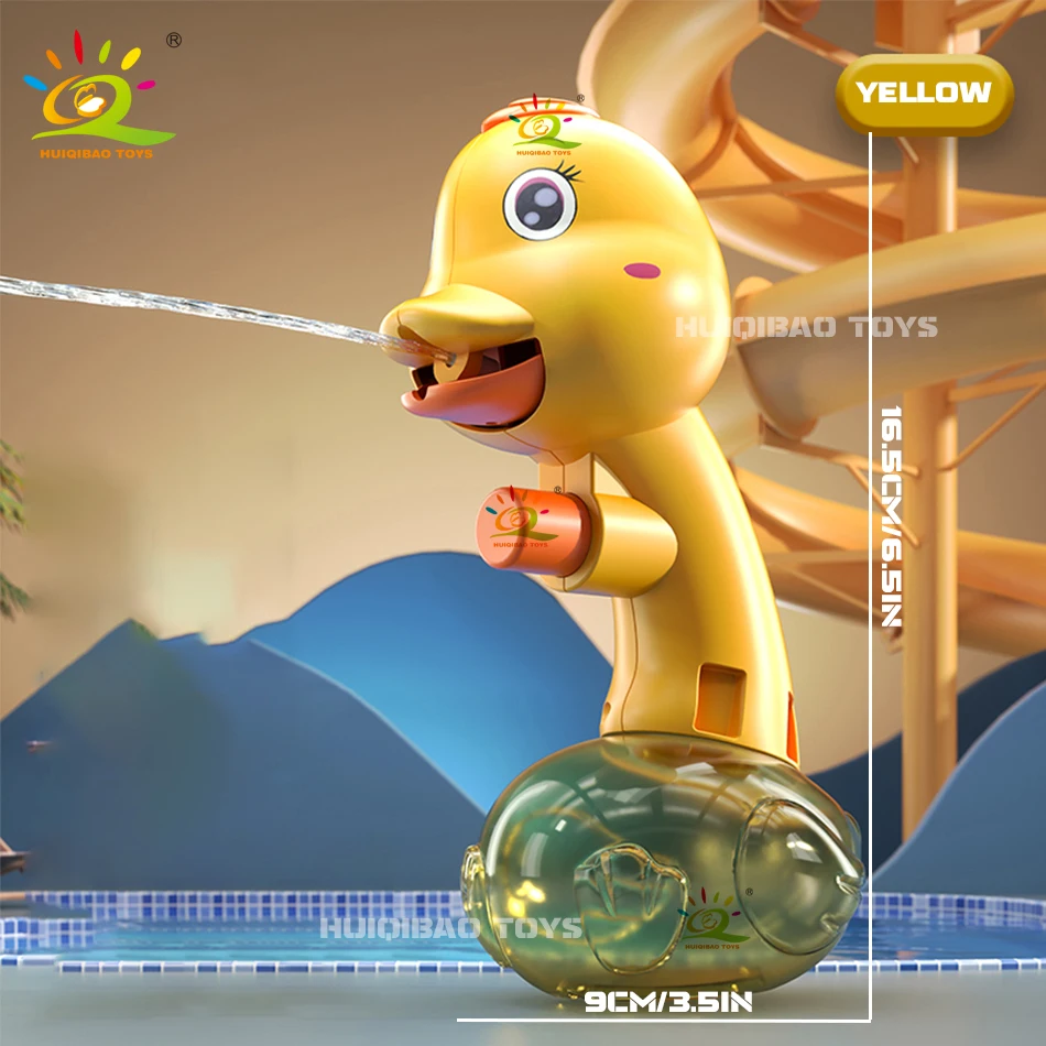 Huiqibao 2025 Leuke Cartoon Handleiding Eend Waterpistool Pistool Schieten Speelgoed Zomer Buiten Spelen Watersport Strand Speelgoed Voor Volwassenen Gift