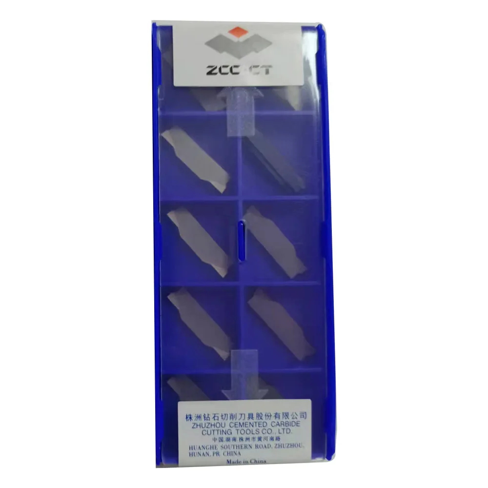 Sisipan Grooving Karbida ZTED02503-MG YBG302 Asli untuk Baja Tahan Karat dan Besi Cor