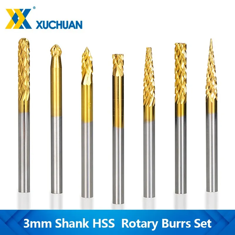 

Titanium Coated Mini File 3x3mm Rotary File for Metal Wood Tungsten Carbide Rotary Burrs Woodworking Tools