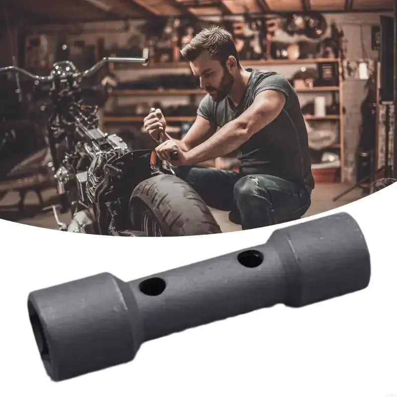 Convenient Double Size Plugs Socket Wrench For Motorcycle Maintenance Three Jaw Alloy Design