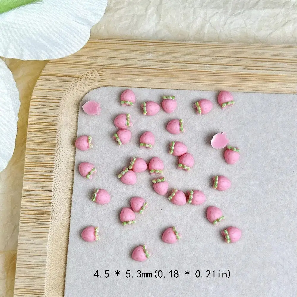 50 pezzi in resina fragola decorazioni per unghie macaron colorato cartone animato nail art charms unghie simulate artigianato adesivi per unghie fragola