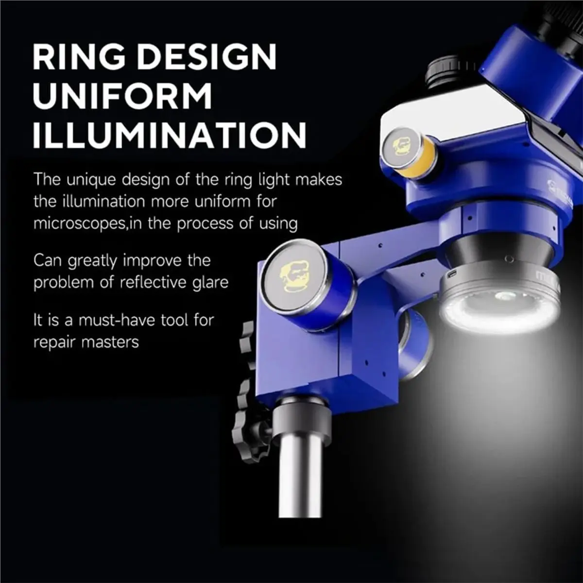 Promotional-Microscope Ring Light Polarized Ring Lamp Adjustable 72 LED Ring Light Source Anti Glare Eliminates Reflection