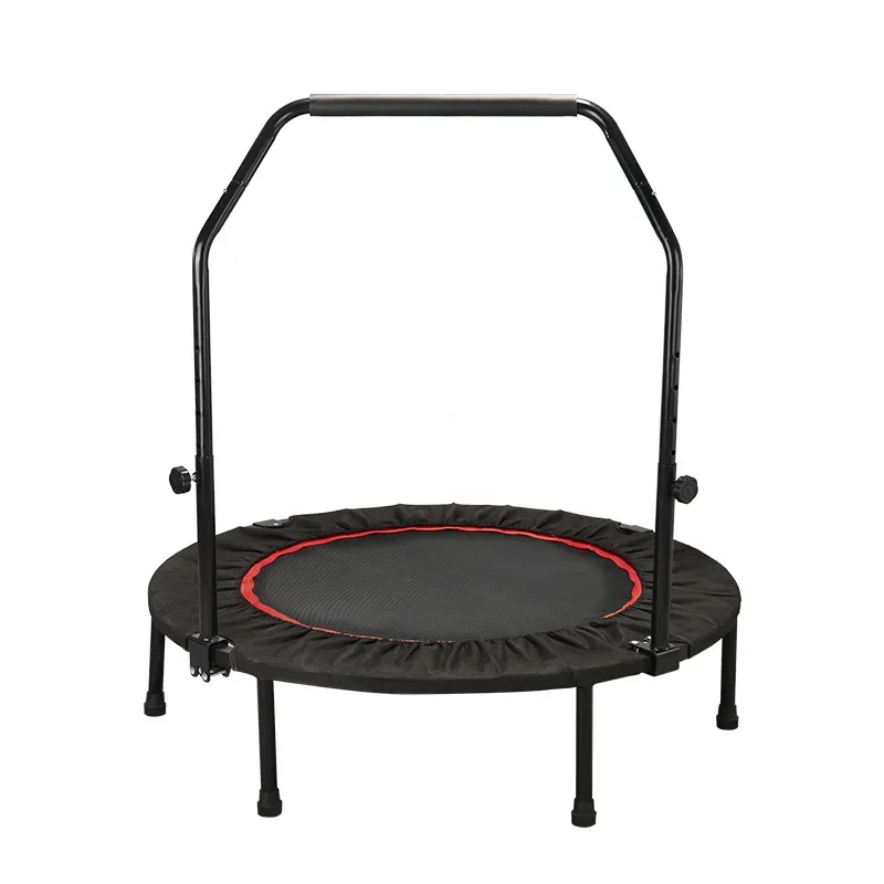 Adjustable Handlebar Fitness Rebounder Unisex Foldable Bounce Trampoline with Safety Pad for Exercise Equipment