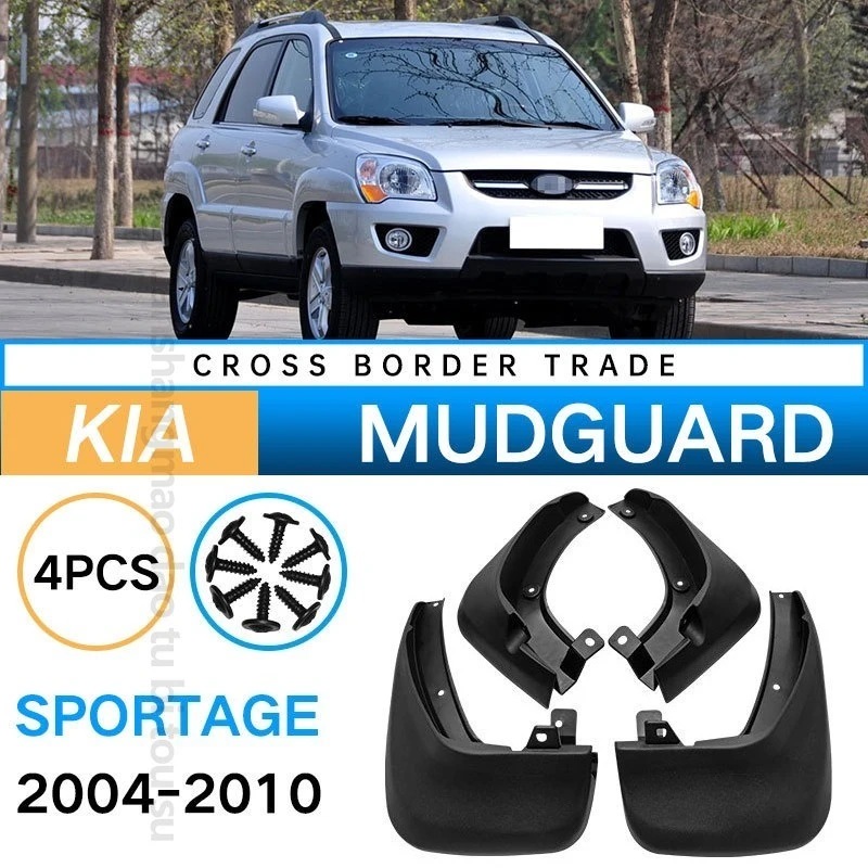 For Kia Sportage 2004-2010 Auto Mud Flaps Car Accessories for Fender Mudguard Exterior Modification ABS Black