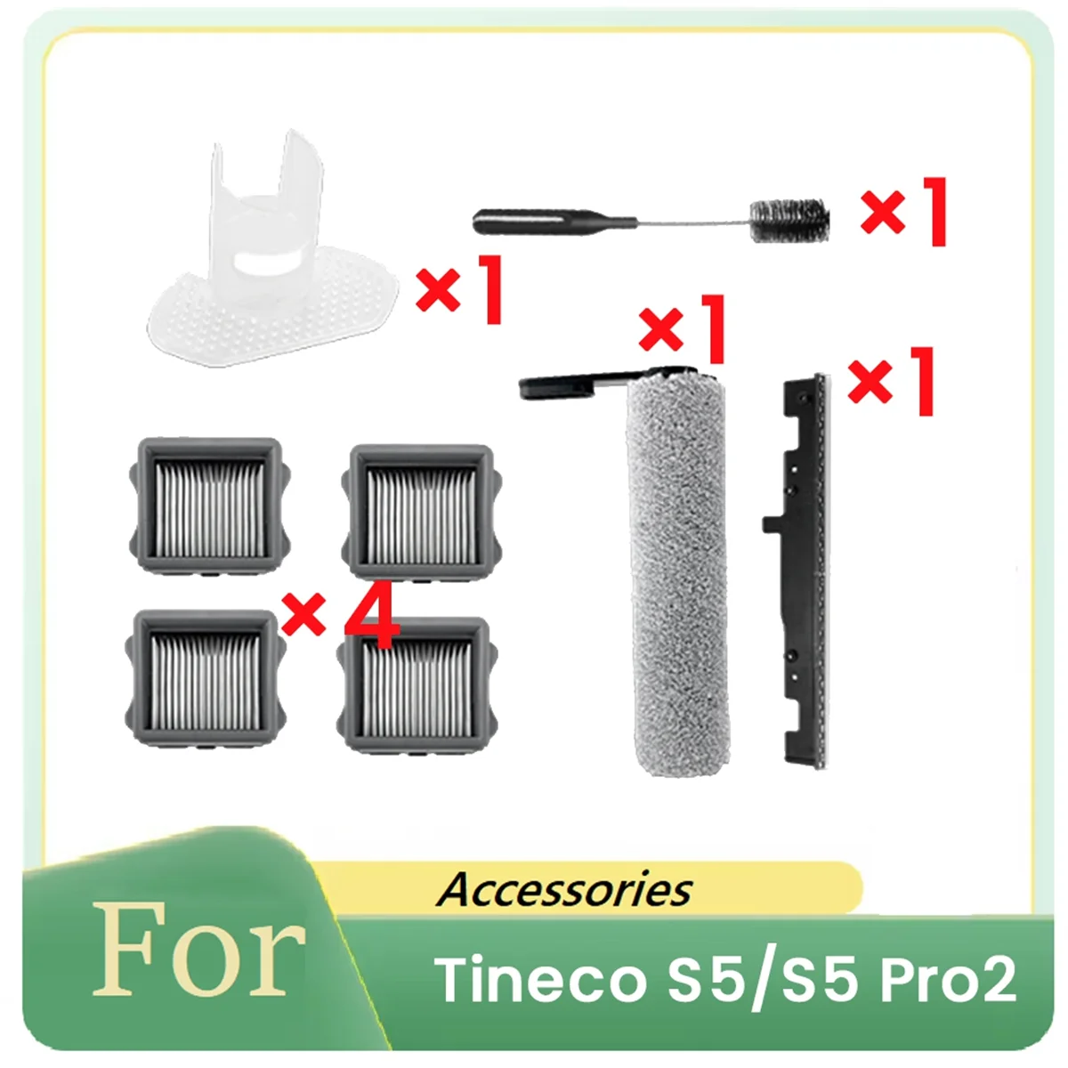 

8 Pcs For S5/S5 Robot Cleaner Parts Replacement Brush Scraper Strip Roller Brush Filter