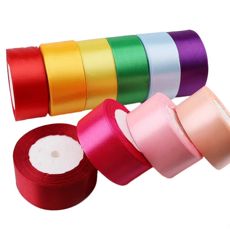 25Yards/Roll 4cm Satin Ribbons DIY Handmade Bows Crafts Fabric Christmas Halloween Birthday Party Gift Box Wrapping Ribbon Tape