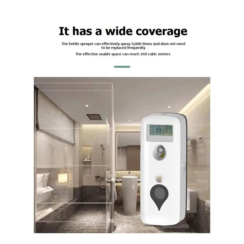 A83G-Automatic Fragrance Perfume Sprays Air Freshener Dispenser Wall Mounted LCD Programmable Toilet Odor Eliminator 300ML image 5