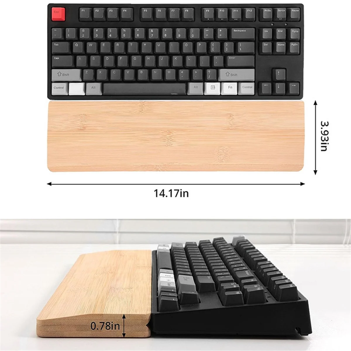 

N27R Keyboard Wrist Rest Pad Desktop Storage Box Integrated Storage Tray Relieve Hand Fatigue for Gamers Writer Students