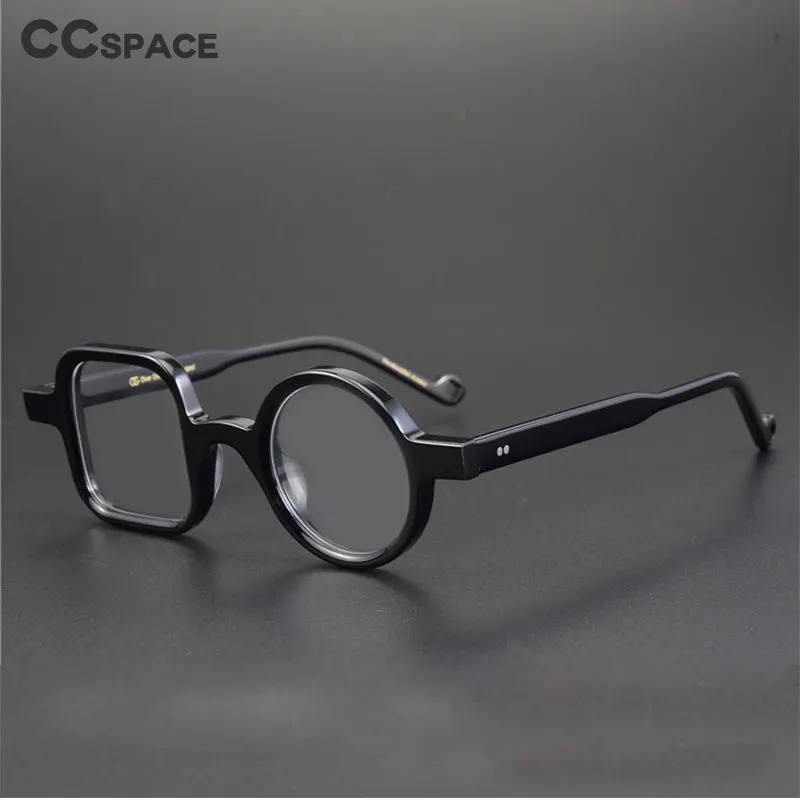 49307 Retro Asymmetrical Acetate Glasses Frames Men Anti Blue Light High Quality Optical Women Fashion Computer Glasses