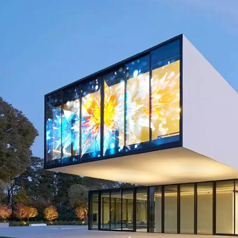 Ultra-Transparent Indoor P10 Flexible LED Screen Full Color Advertising Glass for Shopping Malls-OEM Digital Poster
