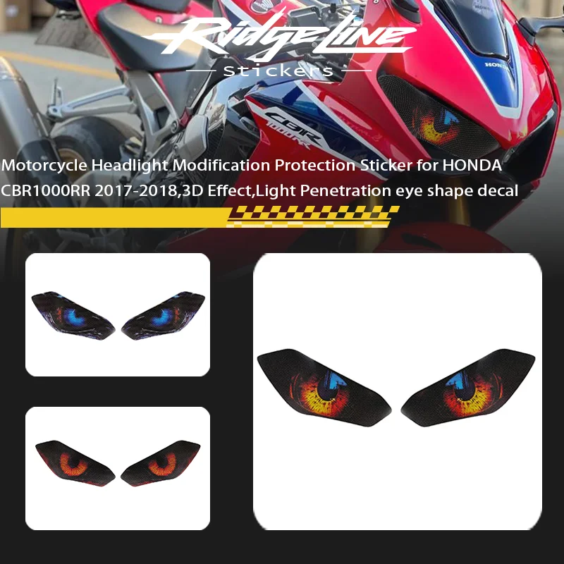 

Motorcycle Headlight Modification Protection Sticker for HONDA CBR1000RR 2017-2018,3D Effect,Light Penetration eye shape decal