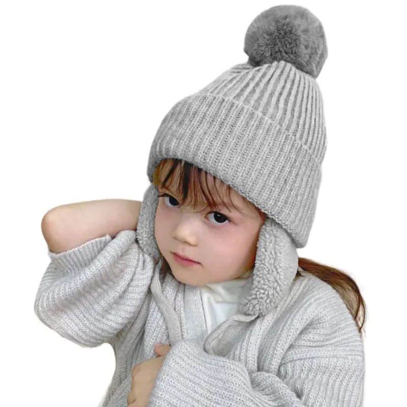 Connectyle Toddler Boys Girls Fleece Lined Knit Kids Hat with Earflap Winter Hat