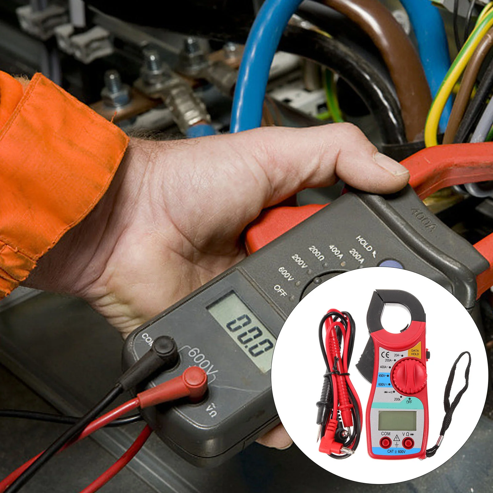 

Portable Digital Clamp Meter Multimeter Accurate Measurements Voltage Current Resistance Frequency Non Contact Voltage Test Safe