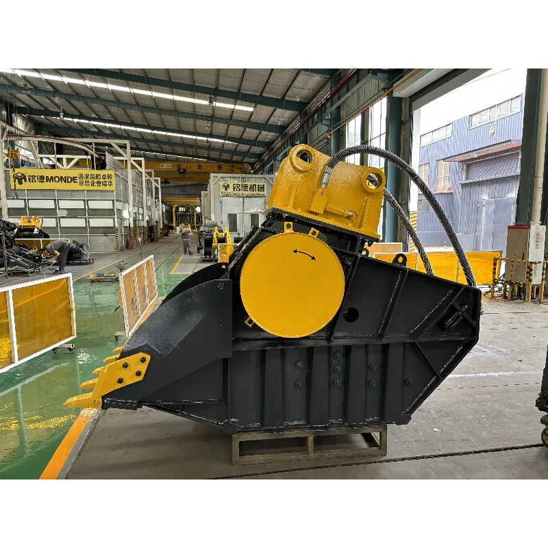 Excavator Mounted Crushing Bucket 20T Capacity Reinforced Steel Body for Hard Rock Rubble Breaking Screening Integrated Custom