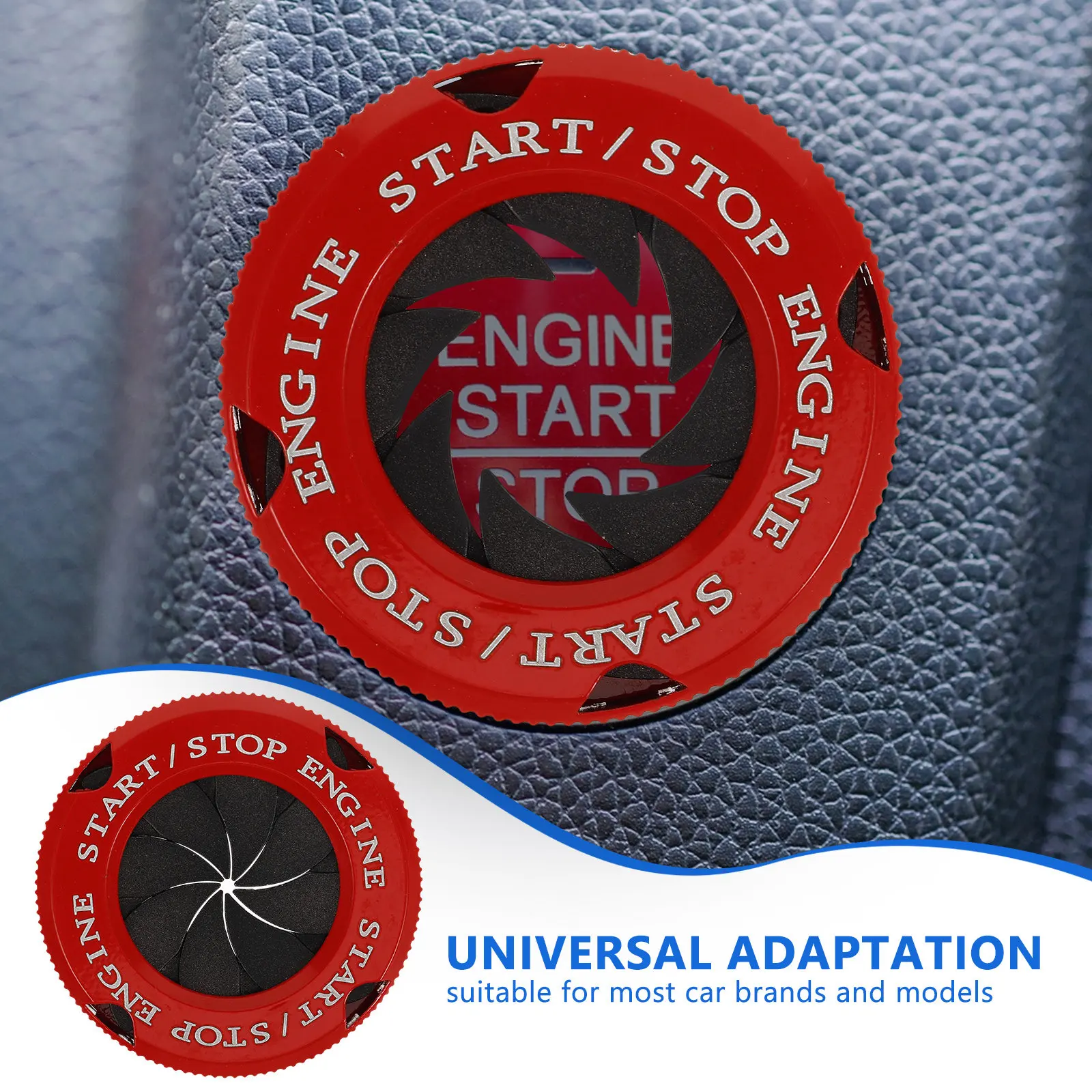 Rotary Engine Start Button Cover Universal Car Push to Start Protector Decorative Ring Design Fashionable Interior Stylish Auto view 4