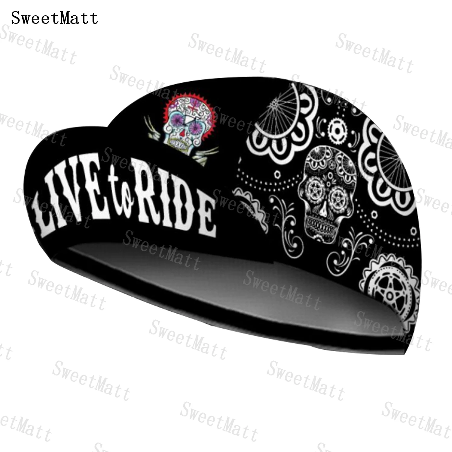 New Summer SweetMatt Skull Polyester Cycling Caps Unisex Size Outing Bicycle Mountain Bike Sports Essentials Breathable Elastic