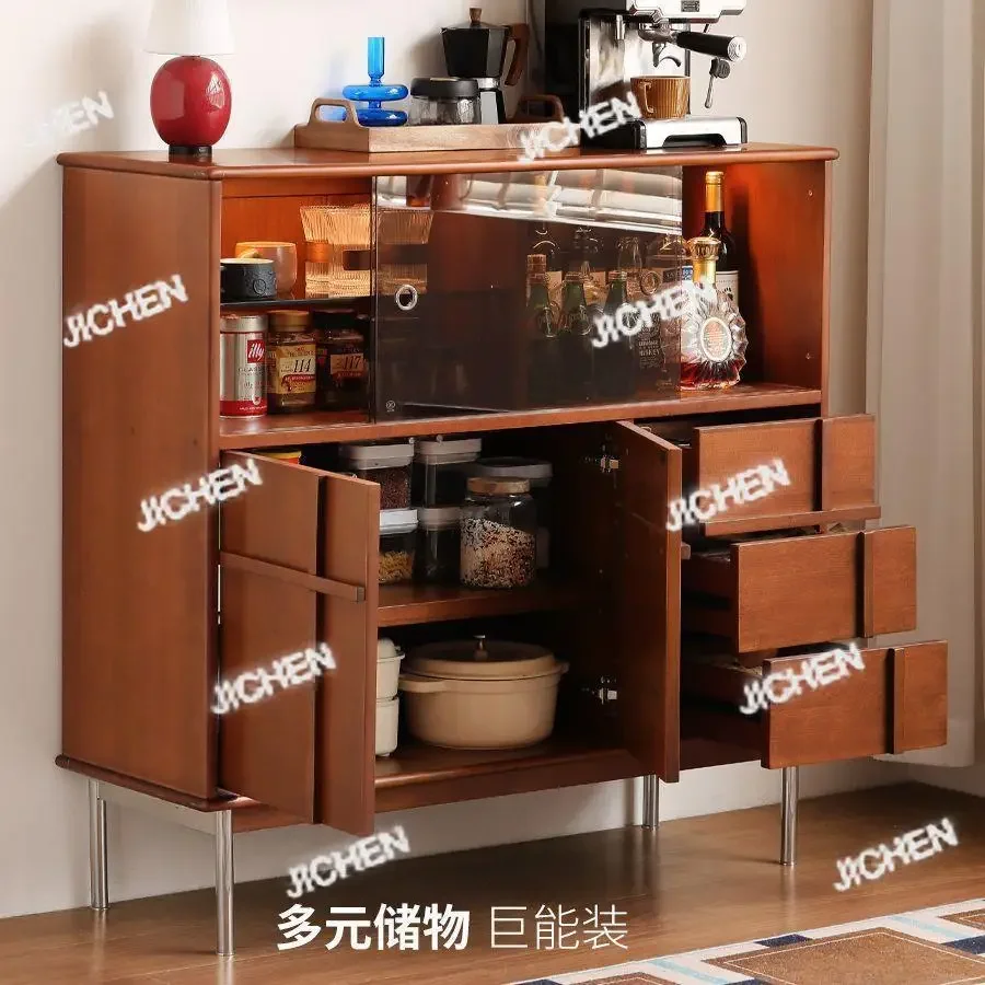 

JCH антикварный обеденный боковой ретро высокий шкаф из цельного дерева, встроенный настенный шкафчик большой емкости для гостиной, средневековый домашний шкафчик