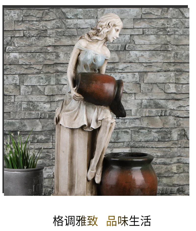 

Декоративный уличный фонтан-генератор потока воды, украшение для сада, изделия из смолы