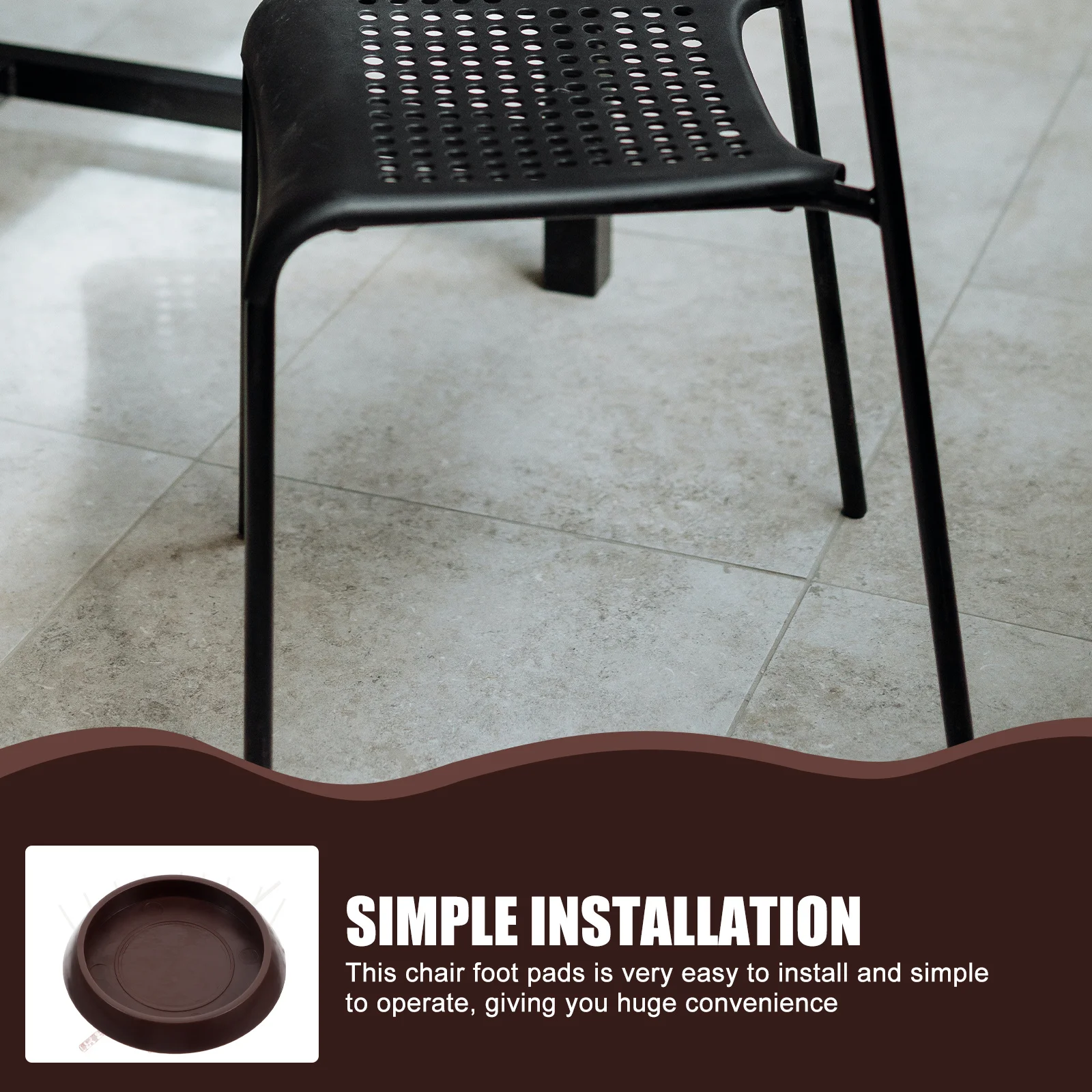 

12pcs Chair Foot Pads Plastic Non-Slip Furniture Coasters Replaceable Home Accessories For Desk Chair Dining Stool Bed