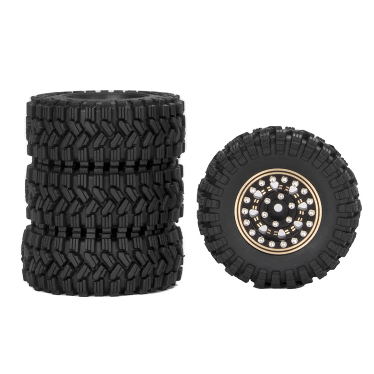 For Traxxas 1/18 TRX4M Land Rover 1.2-Inch Brass Wheel Tire 1/24 SCX24