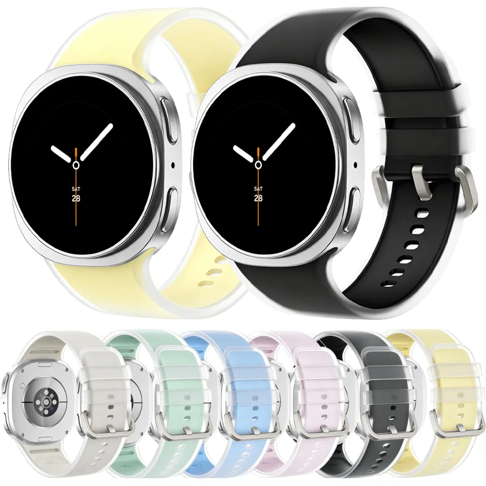 Official Jelly Transparent Silicone Strap For Samsung Galaxy Watch 9 8 40-44mm 8Classic 46mm Replace Wristband Galaxy Watch Belt