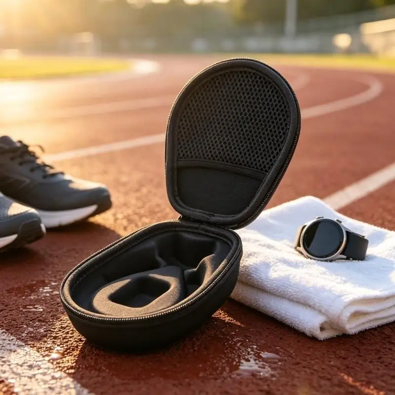 Compact EVA Travel Case For Bone Conductions Headphones With Hand Straps And Double Layers 83CF