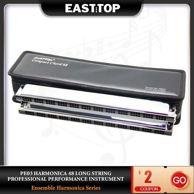 EASTTOP NE03 Harmonica 48 Long Chord Adult Band Group Professional Performance Playing Instruments