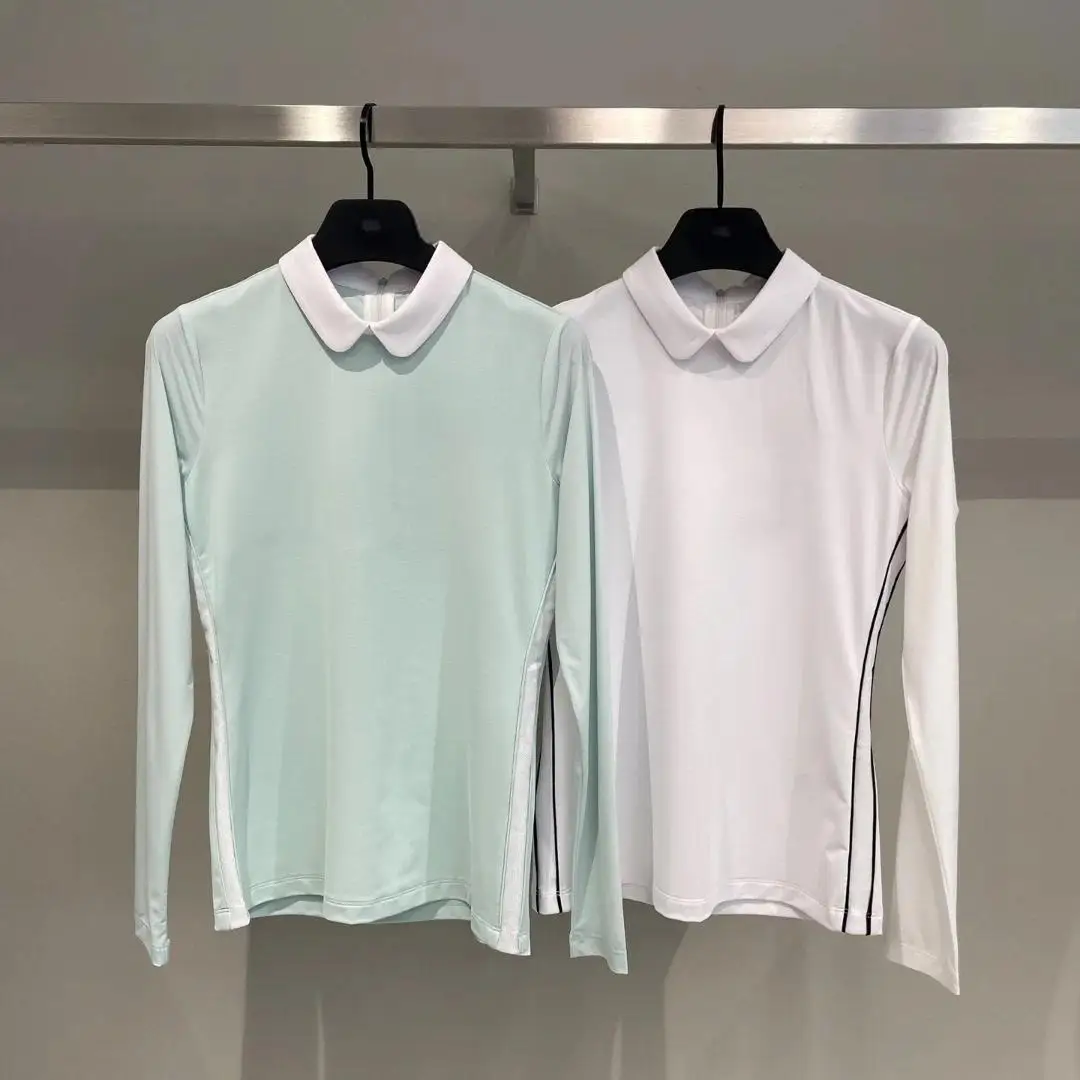 Autumn New Ladies Golf Ice Silk Long Sleeve Shirts Slim Fit Versatile Soft Lightweight Women Golf Sport Apparel