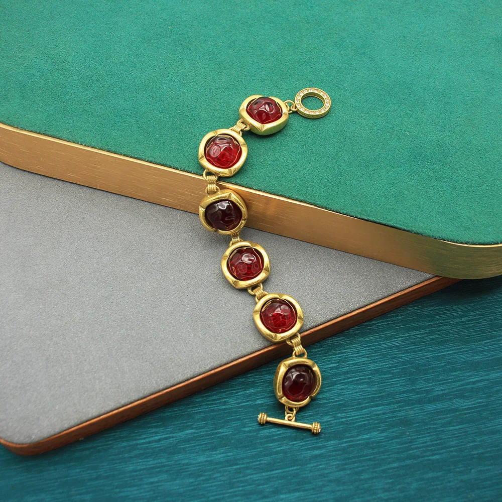 

Bracelet Pumpkin Retro Bracelet Art Bracelet Qingdao Medieval Two-color Patchwork Jewelry