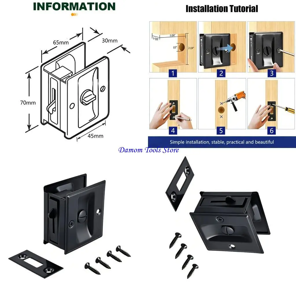 

57BE Simple Installation Sliding Entry Lock accommodates 35mm To 45mm Depth Openings