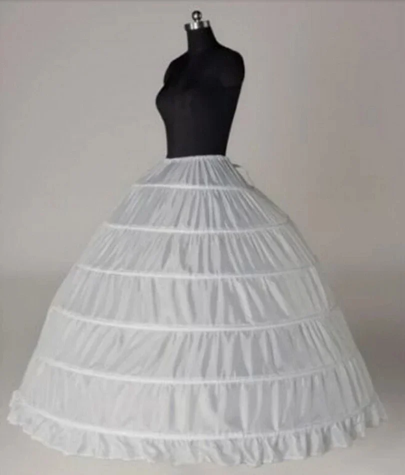 

Wedding Accessories Vestido Longo Ball Gown Crinoline Underskirt 6 Hoops Skirt Petticoats In Stock